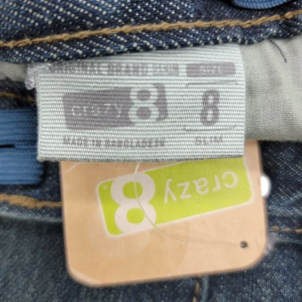 Crazy 8 Boys Jeans Size 8 Slim Bootcut Blue Denim Dark Wash 5 Pocket Design